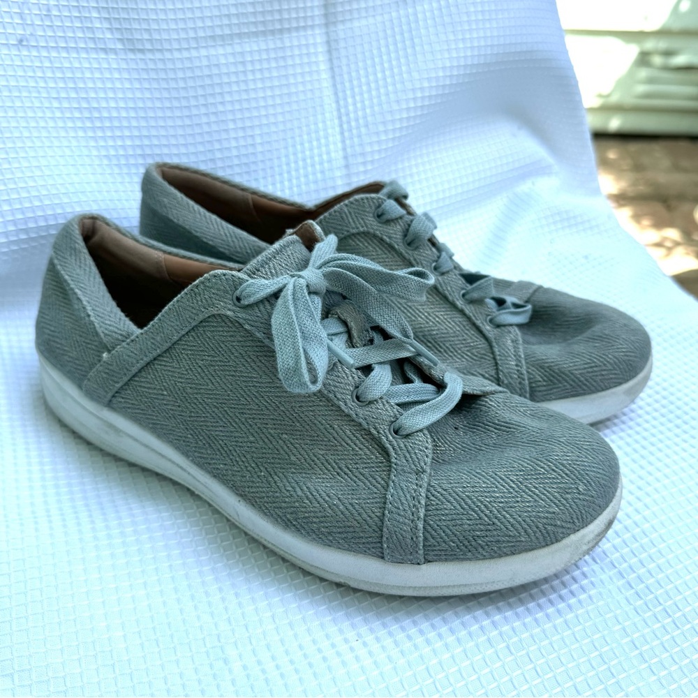 FITFLOP SNEAKERS WOMEN'S twill grey size 9 comfort shoe